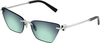 Tiffany & Co. Sunglasses, female, Gray, Size: 61 MM Butterfly Sunglasses