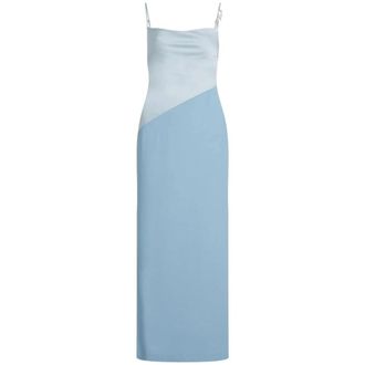 Karl Lagerfeld Cowl Neck Satijnen Midi Jurk - Dames - Feestkleedjes - Blauw - S - Satijn - Kleedjes