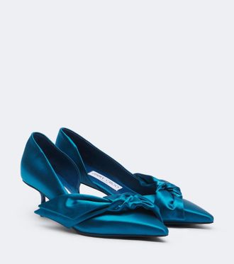 Jimmy Choo London Issy bow-detail satin pumps