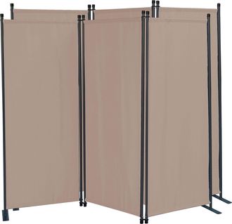 Quick-Star Quick-star - 2 St&uuml;ck Paravent 3 Teilig 170 X 165 Cm Stoff Raumteiler Trennwand Balkon Sichtschutz Stellwand Faltbar Sand