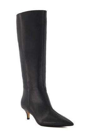 Dune London Smooth Knee High Boot in Black Leather at Nordstrom Rack, Size 10Us / 40Eu
