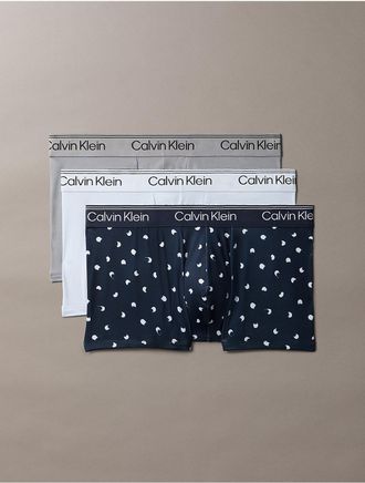 Calvin Klein Mens Microfiber Stretch 3-Pack Low Rise Trunk - Multi - XL