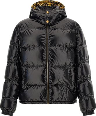 Versace Black Nylon Full-Length Mens Jacket