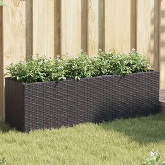 vidaXL Jardinera Con 3 Maceteros Rat&aacute;n Sint&eacute;tico Negro 105x30x32 Cm Vidaxl