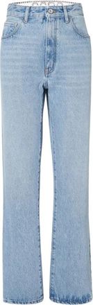 GCDS Choker High-Waist Straight-Leg Jeans - Dames - Regular Fit Jeans - Blauw - W29 - Katoen - Jeans
