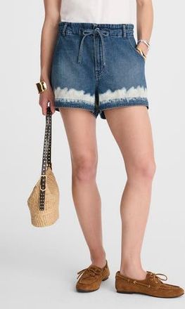 Madewell Tie Waist Denim Shorts in Shibori Wash at Nordstrom Rack, Size Xx-Small