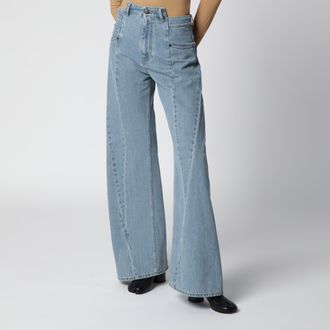 Maison Margiela Jeans in denim con vita cut-out blu stonewashed