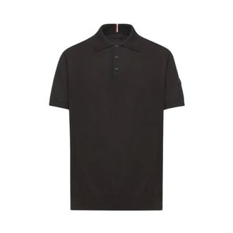 Moncler Knitted Polo Shirt - male - Moncler - Polo Shirts - Black - XL - Tops