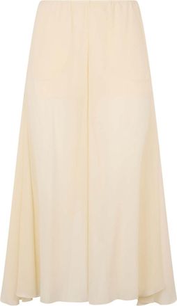 Chlo&eacute; Beige Relaxed Flat Front Pants