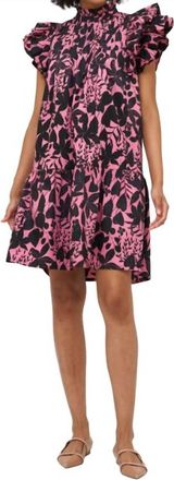 Oliphant Pintuck Ruffle Mini Dress In Dusty Rose Willow