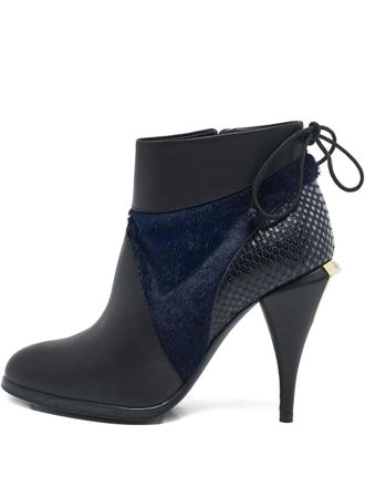 Fendi 105mm leather booties - Black
