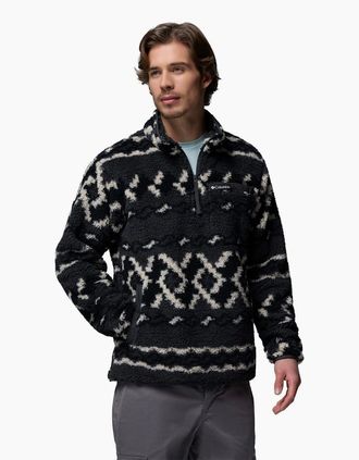 Columbia Mens Columbia Rugged Ridge High Pile Half Zip Mens Black Fleece Pullover - Size: 36