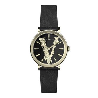 Versace Virtus Barocca Veri 002 20 - Dames - Horloges - Zwart - ONE Size - Leer - Accessoires
