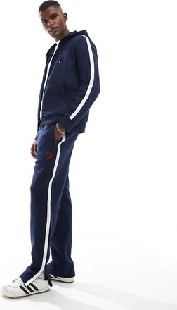 Polo Ralph Lauren Run Club P-wing - Pantaloni sportivi in piqué blu navy con fettuccia del logo sui lati in coordinato