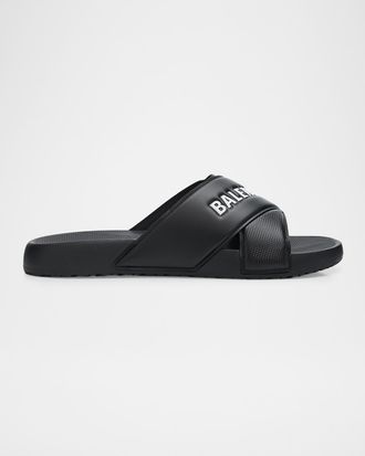Balenciaga Men & apos;s Sporty Pool Slide Sandals