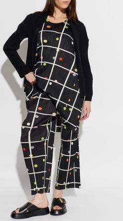 Pleats Please Issey Miyake Pleated Dress With Print, Womens, Black