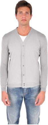 low brand V-Neck Cardigan - Heren - Vesten - Grijs - S - Wol - Truien & Vesten