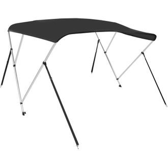 vidaXL Toldo Bimini De 3 Arcos Negro 183x140x137 Cm Vidaxl