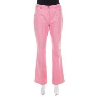 Escada Pink Cotton Denim High Waist Flared Jeans