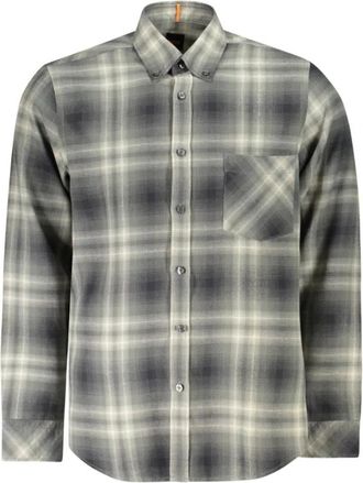 HUGO BOSS Lange Mouwen Shirt met Button-Down Kraag en Enkele Zak - Heren - Casual Overhemden - Groen - S - Overhemden
