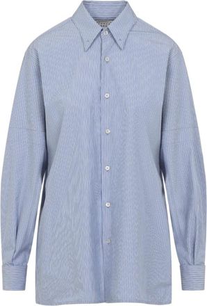 Maison Margiela Shirts, female, Blue, XS, Light Blue Cotton Shirt
