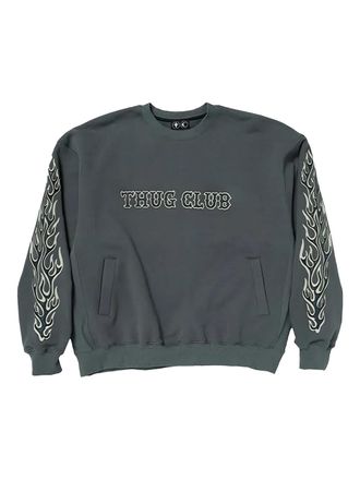 Thug Club Felpa Leather Flame - Grigio