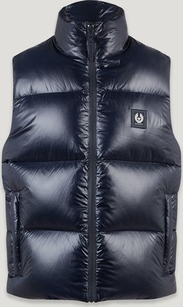 Belstaff Resolve Gilet Mens Down Filled Ripstop Dark Ink Size M