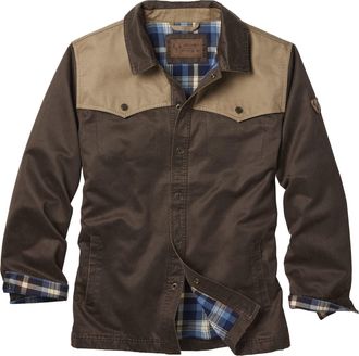 Legendary Whitetails Mens Stockyards Lonestar Waxed Canvas Shirt Jacket, Tobacco, XL