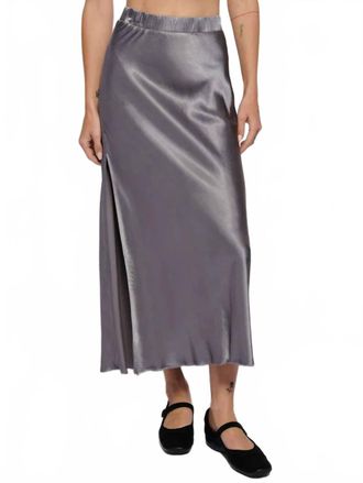 Nation Ltd Maribel Bias Skirt With Slit In Smoke