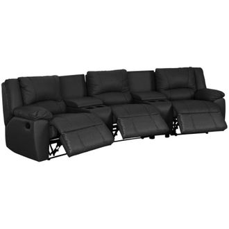 Vente-Unique Vente-unique - Divano relax a 3 posti in cuoio Nero - aroma