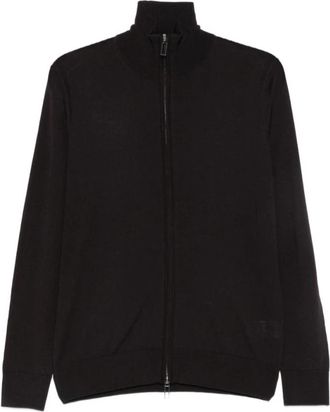 Paolo Pecora Cardigan met rits - Heren - Vesten - Bruin - XL - Truien & Vesten