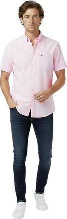 Jack Wills Heren Stableton Classic Oxford-overhemd met knoopsluiting (Roze)