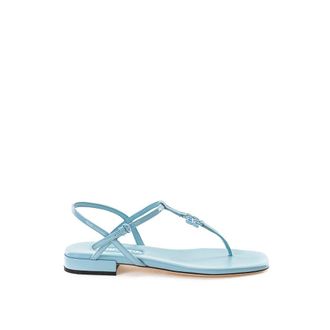 Miu Miu Blue Patent Leather Flip-Flop Womens Sandals