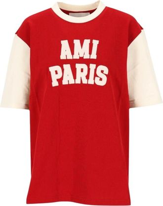 Ami Logo-applicatie T-shirt - Heren - T-shirts - Rood - L - Katoen - Tops