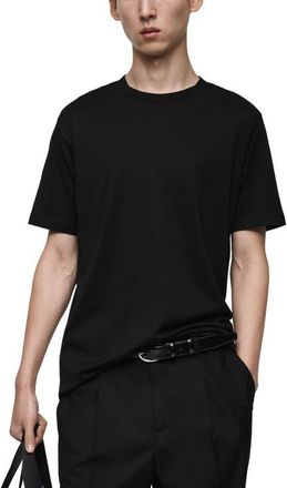 Mango Regular Fit Cotton T-Shirt in Black at Nordstrom, Size Large