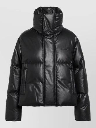 Maison Margiela high collar quilted jacket front pockets