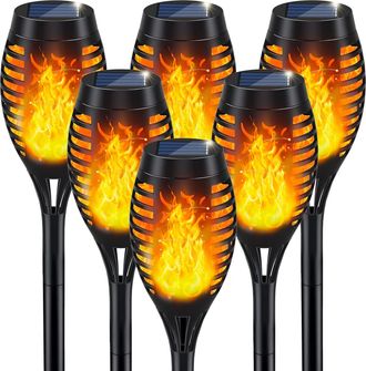 OEM Linternas Solares Para Exteriores, Paquete De 6 Para Jard&iacute;n, Efecto Llama Led, Iluminaci&oacute;n Decorativa