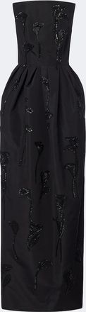 Carolina Herrera Embellished strapless silk bustier gown