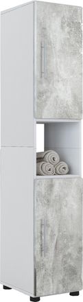 ebuy24 Gabinete De Ba&ntilde;o De Madera Vcm Muebles De Ba&ntilde;o Estante De Ba&ntilde;o De Soporte Gabinete Alto Dimensiones Aprox. Al. 153 X An. 31 X P. 30 Cm - Flandu (blanc