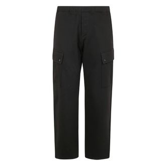 C.P. Company Straight Trousers, male, Black, Size: XL Raised Fleece Cargo Sweatpants