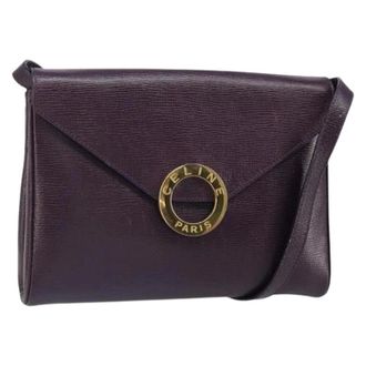 Celine Pre-owned Leren Crossbodytas - Dames - Pre-owned - Paars - Maat: ONE Size Leer