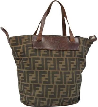 Fendi Pre-owned Bucket Bags, female, Brown, Size: ONE SIZE Pre-owned Canvas Bucket Bag