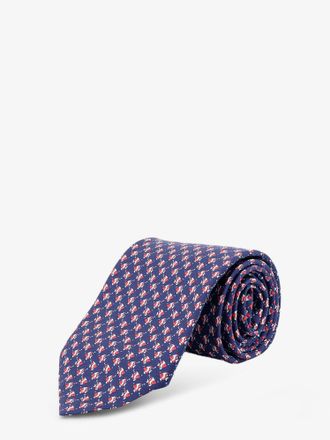 Ferragamo Cravatta Cyrus in seta con stampa Shark - FERRAGAMO - gender_Man