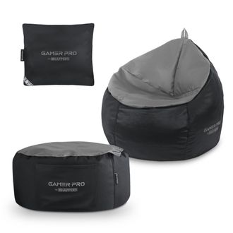 Happers Happers - Pack Gamer Junior Gris: Puff Gamer Junior + Reposapies + Coj&iacute;n Pack Gamer Junior Gris