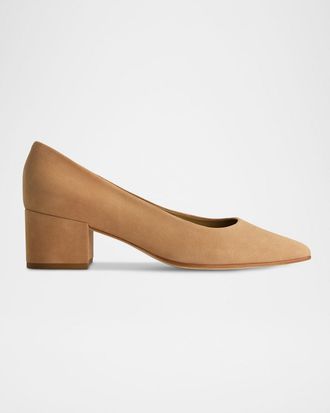 Bernardo Millie Suede Block-Heel Pumps