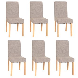 Hhg Hhg - Nunca Usado] Lote De 6 Sillas De Comedor Silla De Cocina Littau, Textil, Gris, Patas Claras