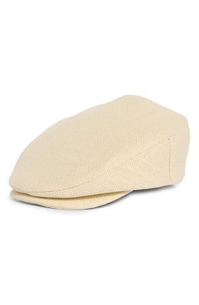 Brixton Hooligan Herringbone Driving Cap in Natural Straw at Nordstrom, Size X-Large