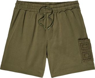 CH&Eacute; Studios Che Inigo Crochet and Jersey Shorts - Dark Green - S