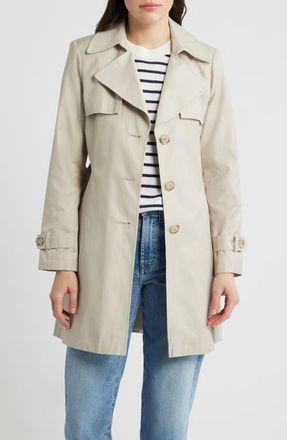Via Spiga Water Resistant Cotton Blend Trench Coat in Tone Cream at Nordstrom, Size X-Large