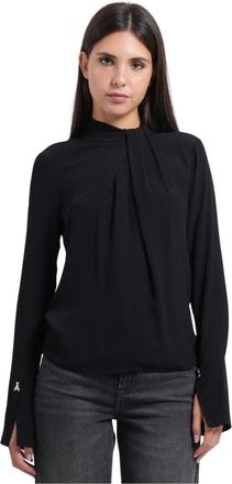 Patrizia Pepe Blusa de crep&eacute; de viscosa fluida - Blouses & Shirts - Mujer - Negro - XL
